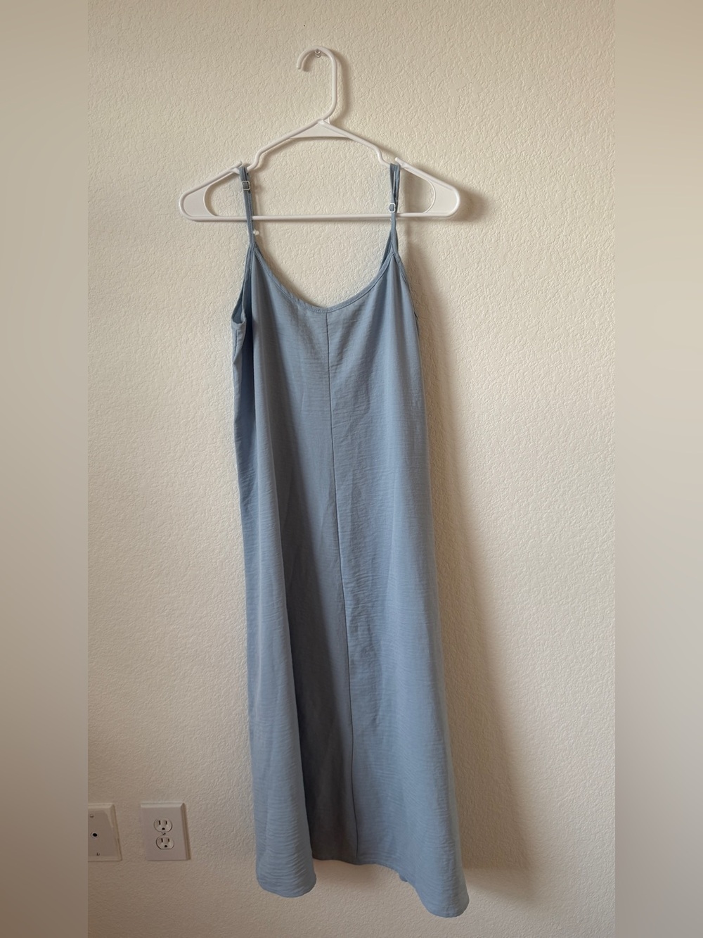 Light Blue Spaghetti Strap Midi Dress